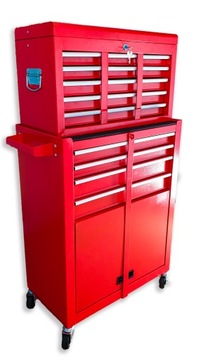 ПРОФЕССИОНАЛЬНАЯ ИНСТРУМЕНТАЛЬНАЯ ТЕЛЕЖКА ШКАФ ДЛЯ МАСТЕРСКОЙ 13 ящиков КРАСНЫЙ