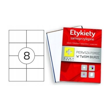 ETYKIETY SAMOPRZYLEPNE 105X74mm, 100 ARKUSZY A4