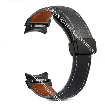 No Gaps Leather Band for Samsuang Galaxy Watch 4/5/6 40mm 44mm 6 Classic