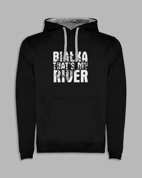 BLUZA Z KAPTUREM - BIAŁKA Czarny M