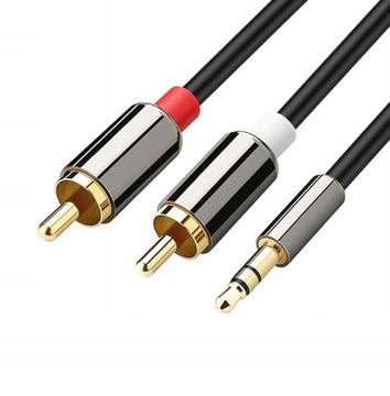 AUX Audio Mini Jack 3.5 mm 2x RCA Chinch Kabel 2m
