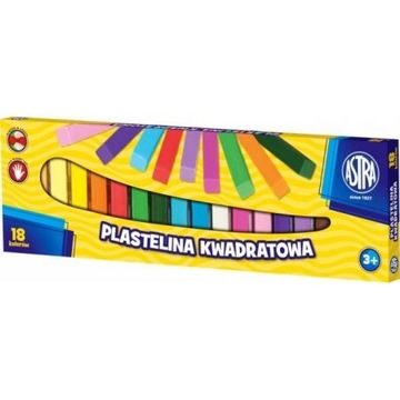 Plastelina kwadratowa Astra 18 kolorów