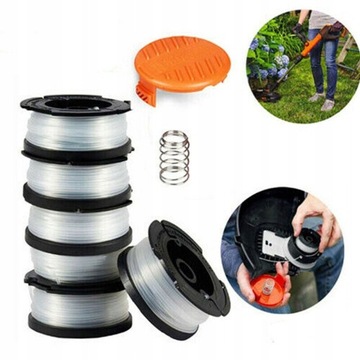 SZPULA WYMIENNA ŻYŁKA 6SZT DO BLACK&DECKER +OSŁONY