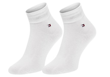 МУЖСКИЕ НОСКИ TOMMY HILFIGER, БЕЛЫЙ ХЛОПОК, 2P, 39-42