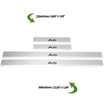 AUDI A5 B9 VRSTVA  PRAHU NA PRAHY SPORTBACK OCEL NEREZ 304 MAT Z C