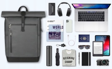 Plecak Unisex 25L-30L Zrolowany Laptop do 17 Cali