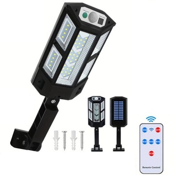 LAMPA ULICZNA 80 W 1650 LM ZASILANIE SOLARNE RUCHU ZMIERZCHU PILOT