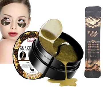 PŁATKI ŻELOWE POD OCZY NATURALNY JAD WĘŻA + KOLAGEN 60 sztuk + MASECZKA