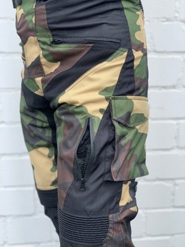 Мотоциклетные брюки со вставками зеленого камуфляжа НОВИНКА! М
