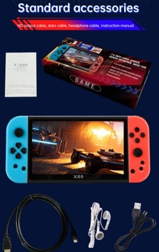 Консоль Retro X80, дисплей 7 дюймов, 800х480, 20 000 игр, бесплатные наушники
