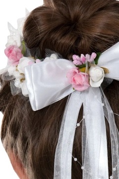 Венок на булочке с розовым, венки для причастия, причастия WK99K