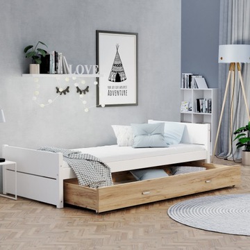 Łóżko młodzieżowe 90x200 szuflada materac TYMON
