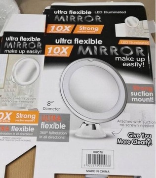 10-кратное светодиодное увеличительное зеркало, глянцевое косметическое средство
