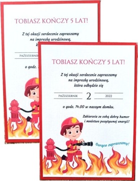 Zaproszenia Urodziny Roczek straż strażak