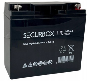 Akumulator AGM Securbox 12V 18Ah (Wymiar 17Ah) UPS Piec