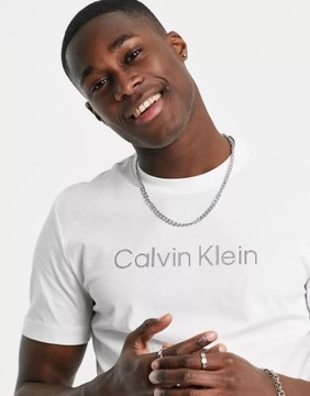 CALVIN KLEIN T-SHIRT MĘSKI BIALY LOGO M 1RSC