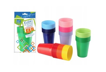 KUBKI JEDNORAZOWE RAINBOW DO NAPOJÓW ZIMNYCH 200ml 6szt