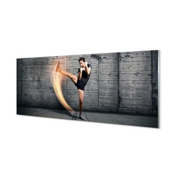 Lacobel ochronny + klej Kobieta ćwicząca 125x50 cm