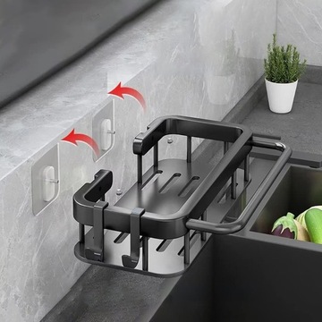 НАСТЕННАЯ КУХОННАЯ ПОЛКА ВЕШАЛКА-ОРГАНИЗАТОР ДЛИННОЕ ДРЕНАЖНОЕ ОТВЕРСТИЕ