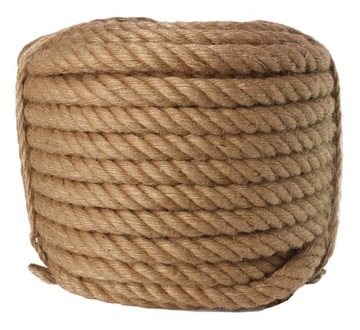 Джутовая веревка, витой трехпрядный парусный шнур натурального коричневого цвета, 22 мм, 20 м
