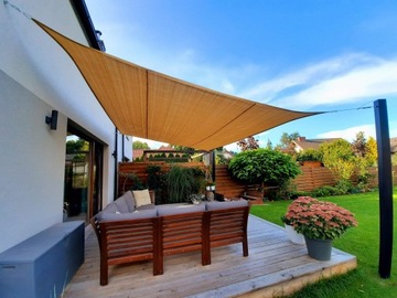 ŻAGIEL PRZECIWSŁONECZNY OGRODOWY TARASOWY BARDZO MOCNY SUNSHADE HDPE 4x7 m