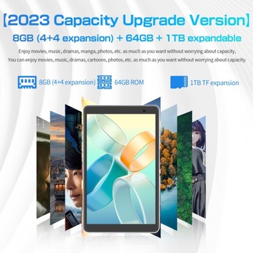 Планшет ПРИТОМ 8 дюймов Android 13, 8 ГБ 4+4 расширения ОЗУ, 64 ГБ ПЗУ WiFi 6