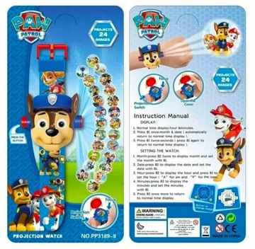 3D-ЧАСЫ PAW PATROL СО СВЕТОДИОДНЫМ ПРОЕКТОРОМ MARSHALL