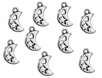057 ZAWIESZKA CHARMS KSIĘŻYC KSIĘŻYCE 16SZT CIEMNE