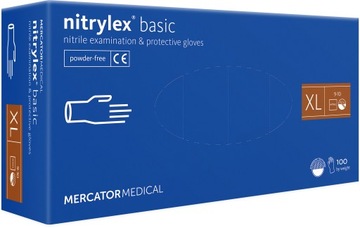 Rękawice nitrylowe nitrylex basic dark blue XL 100s, rękawiczki jednorazowe