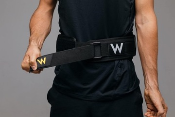 Pas lędźwiowy treningowy czarny rozmiar L na siłownię do pracy