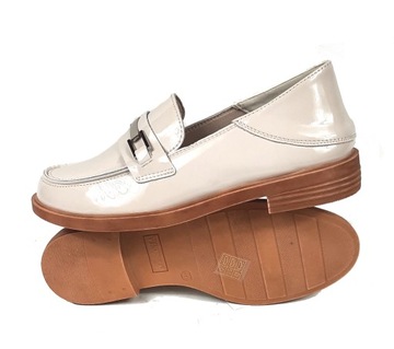 VINCEZA 58233 ТУФЛИ, КОЖАНЫЕ МОКАСИНЫ, НА ПЛОСКОЙ подошве, БЕЖЕВЫЙ 38