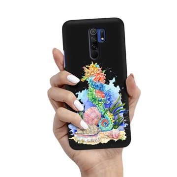Etui Matowe Czarne do XIAOMI REDMI 9 Modne Wzory