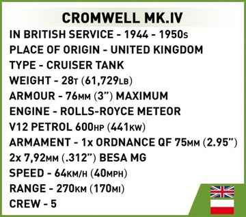 ТАНК COBI 2269 CROMWELL HELA Генерал МАКЧЕК КЛОЦКИ