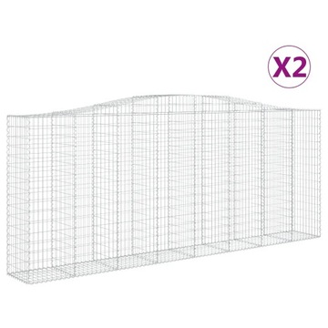 Kosze gabionowe, 2 szt, 400x50x160/180 cm, galwani