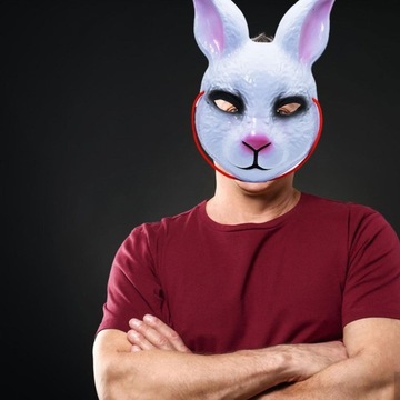 Кролик Косплей Маска 3D Вечеринка Полумаска Карнавал Карнавал Белый