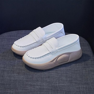 Damskie buty na co dzień Lekkie modne platformy Slip On Sneaker Beżowy 37