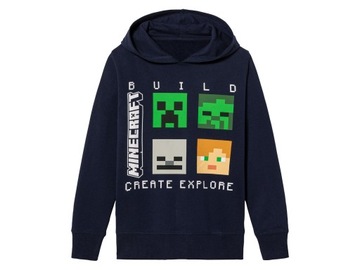 BLUZA z kapturem MINECRAFT, BAWEŁNA 100% ! 134/140