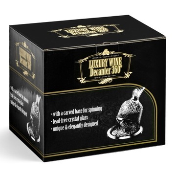 ВРАЩАЮЩИЙСЯ ГРАФИН АЭРАЦИЯ ХРУСТАЛЬНОЕ СТЕКЛО + ПОДСТАВКА АЭРАТОР ГРАФИН