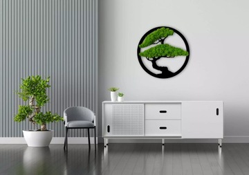 Картина мох, дерево бонсай, подарочное дерево, натуральный мох хроботек, 70 см