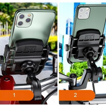 UCHWYT MOTOCYKLOWY NA TELEFON SZYBKA ŁADOWARKA USB QC3.0 MOTOCYKL KABEL