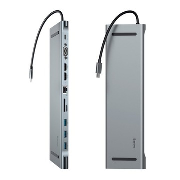 ДОК-СТАНЦИЯ АДАПТЕРА BASEUS концентратор 11 в 1 3xUSB-C 2xHDMI USB-C Rj45 Micro SD