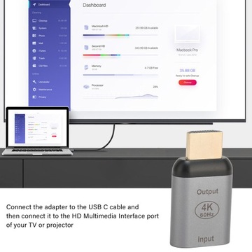АДАПТЕР USB C «МАМА-МУЖЧИНА» HDMI 4K 60 Гц
