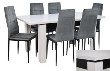 Nowoczesny zestaw stół i 6 krzeseł salon kuchnia