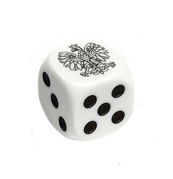 Kość Kostka Orzeł k6 16mm z polskim orłem