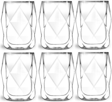 VIALLI 6 SZKLANKI TERMICZNE WODY SOKU GEO 350 ML