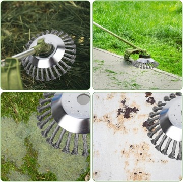 OKRĄGŁA SZCZOTKA DO USUWANIA CHWASTÓW 25CM GŁOWICA PODKASZARKI DO TRAWY