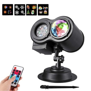 РОЖДЕСТВЕНСКИЙ СВЕТОДИОДНЫЙ ЛАЗЕРНЫЙ ПРОЕКТОР ДЛЯ ДОМА, ВОДОНЕПРОНИЦАЕМЫЙ IP65 + ПУЛЬТ ДИСТАНЦИОННОГО УПРАВЛЕНИЯ