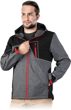 LEBER Kurtka męska softshell Drizel szara r. M
