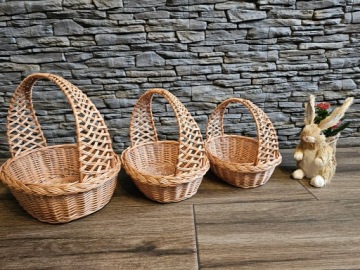 Пасхальная корзина, плетеная корзина, свадебное украшение (размер М), натуральный цвет