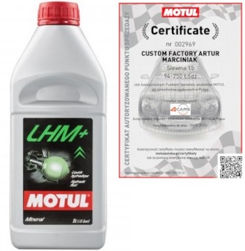 MOTUL LHM+ OLEJ MINERALNY HYDRAULICZNY CITROEN 1L